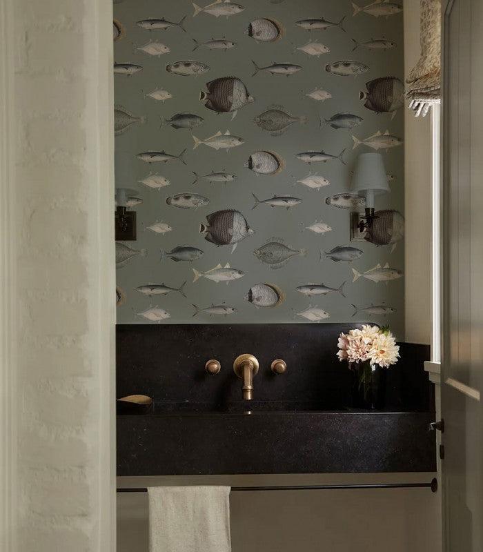 Tapeta UNDER THE SEA retro zielony Wallcolors Eye on Design