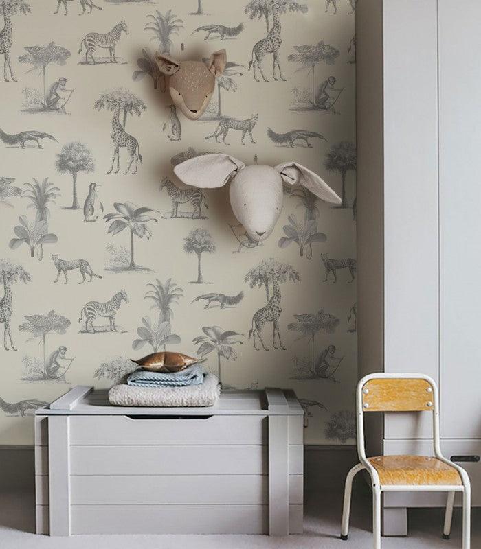 Tapeta VINTAGE ANIMALS beżowy Wallcolors Eye on Design