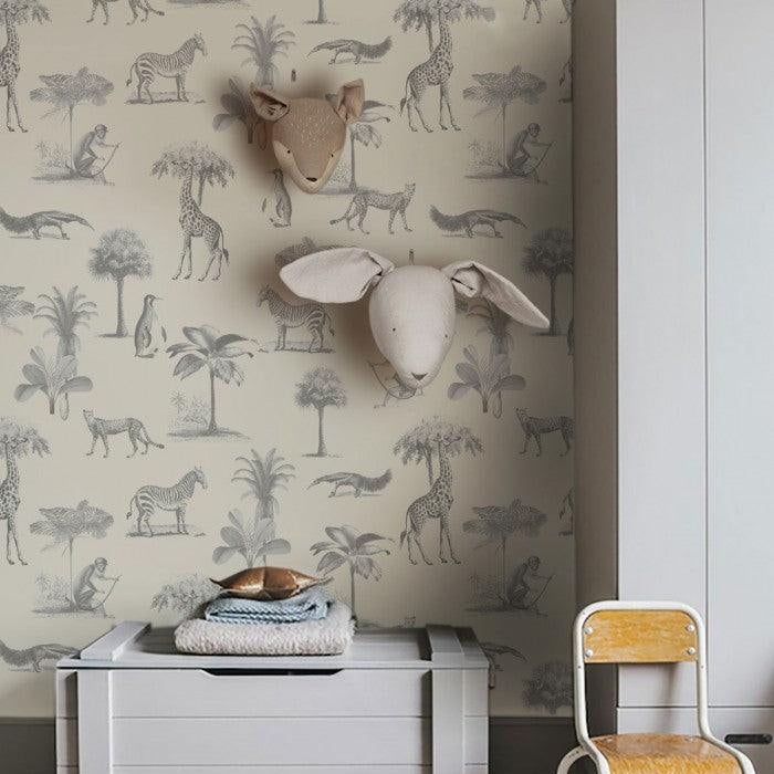 Tapeta VINTAGE ANIMALS beżowy Wallcolors Eye on Design