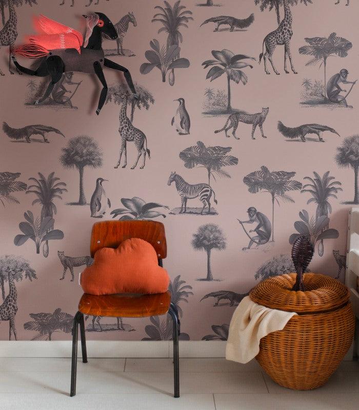 Tapeta VINTAGE ANIMALS purpura Wallcolors Eye on Design
