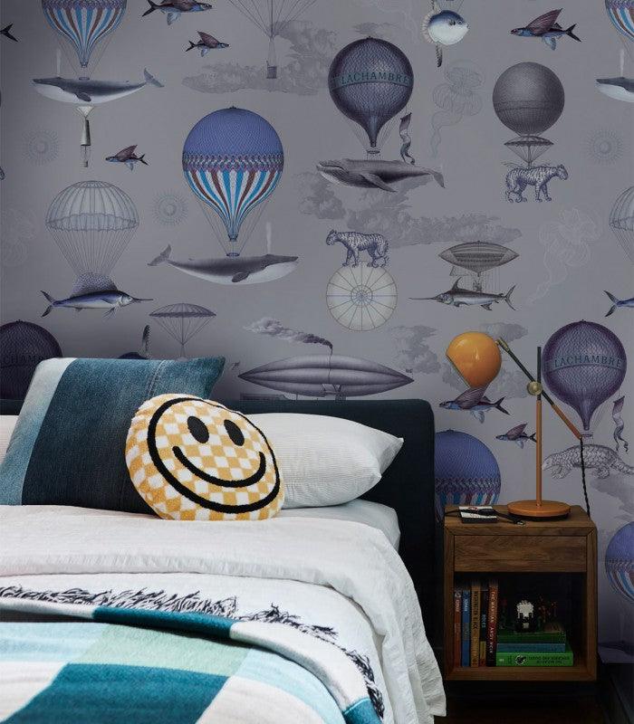 Tapeta VINTAGE BALLOONS purpurowy Wallcolors Eye on Design