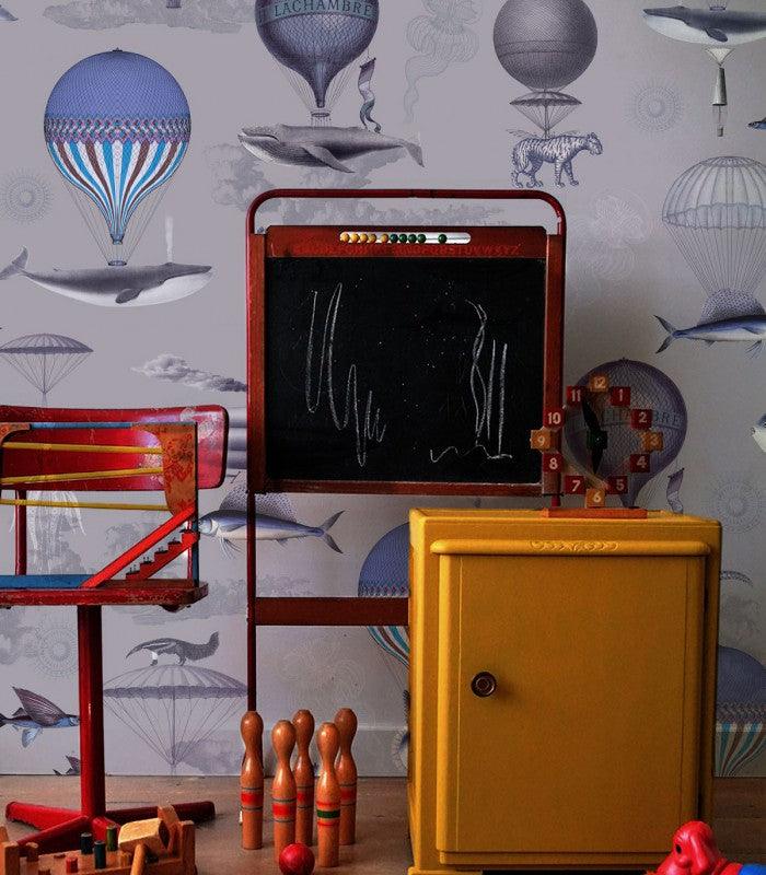 Tapeta VINTAGE BALLOONS purpurowy Wallcolors Eye on Design