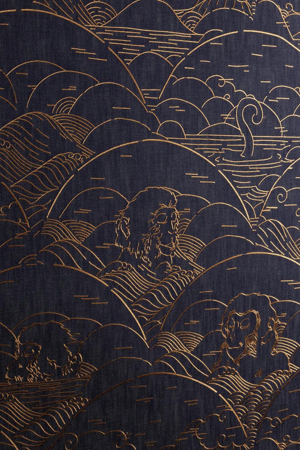 Tapeta z dżinsu INDIGO MACAQUE - COPPER Arte Eye on Design