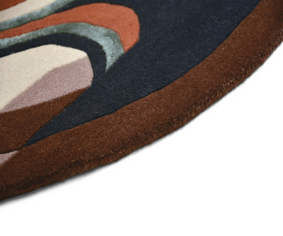 Runder Teppich ZODIAC AQUARIUS braun-beige