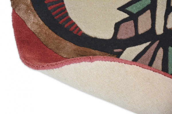 Runder Teppich ZODIAC ARIES burgunder-beige