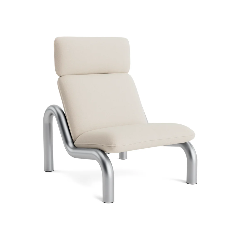 Upholstered armchair tube steel base
