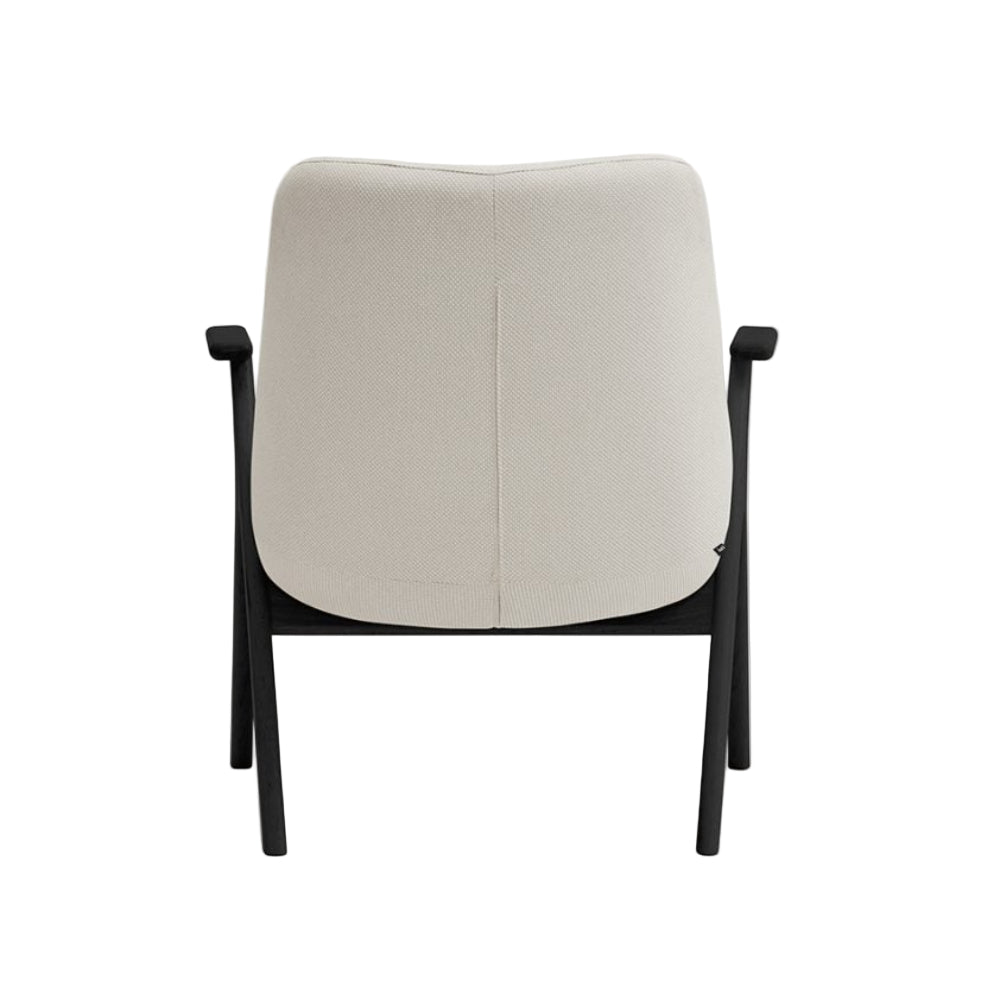Cream DINS Armchair with Black Wooden Base