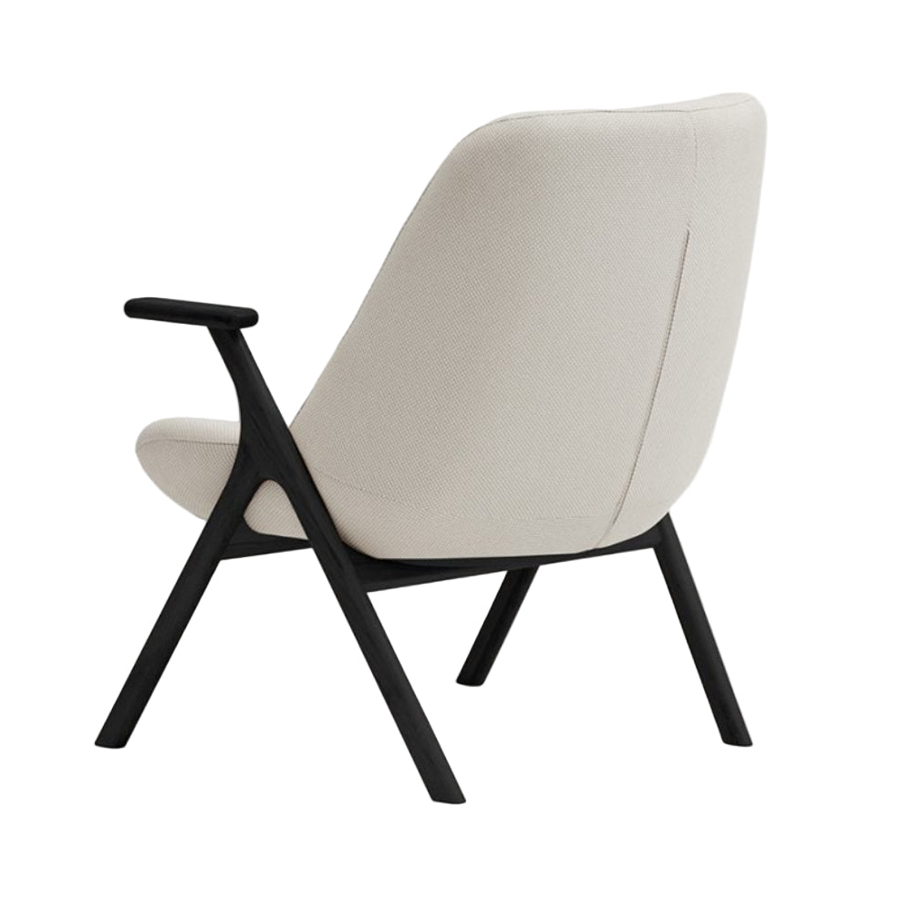 Cream DINS Armchair with Black Wooden Base