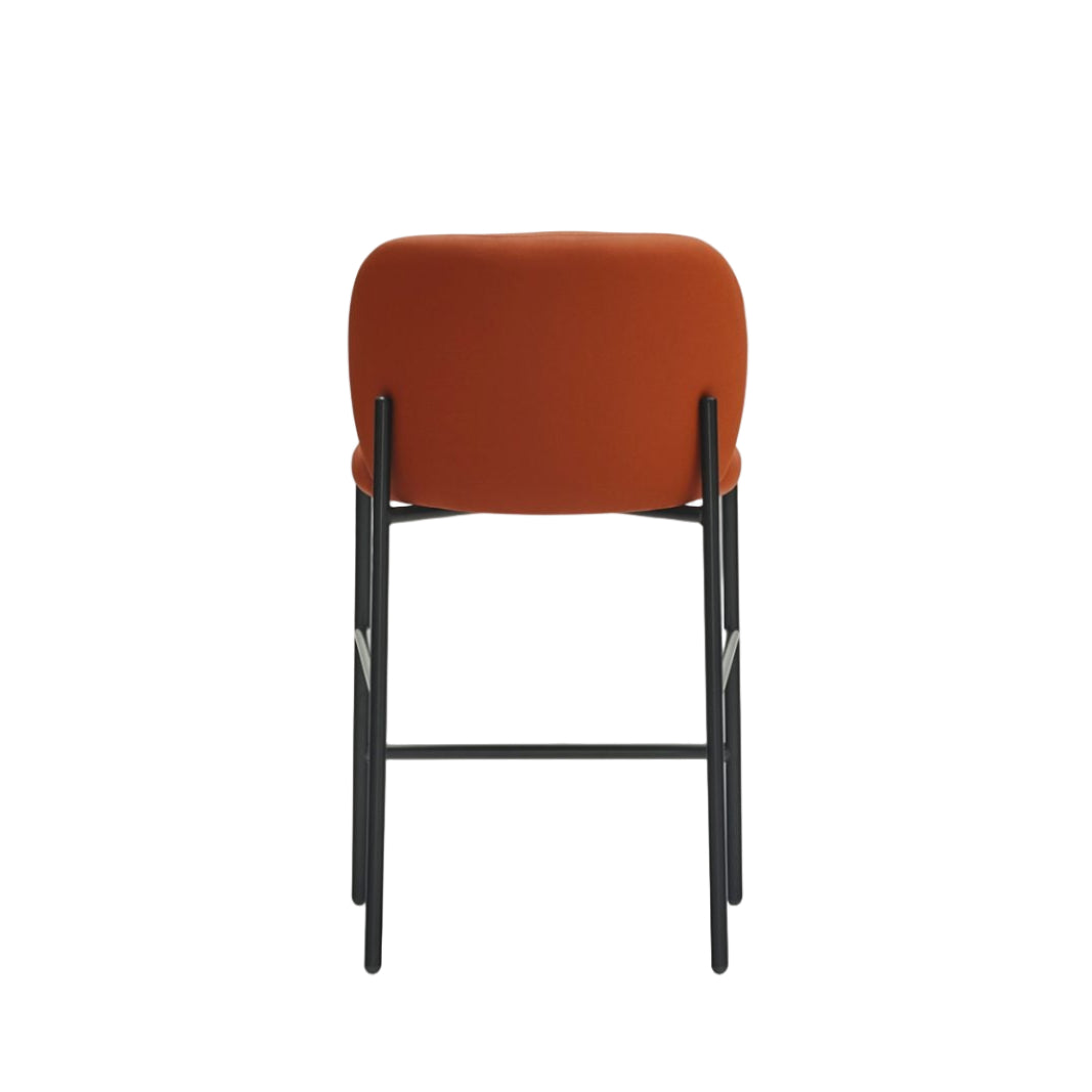 MOGI Bar Stool Orange Eco-Leather with Black Base
