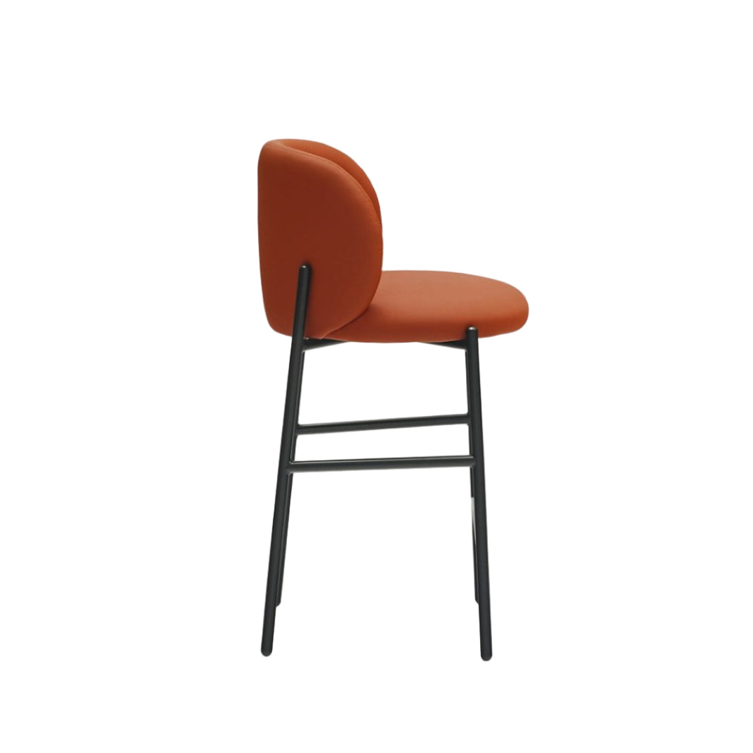 MOGI Bar Stool Orange Eco-Leather with Black Base