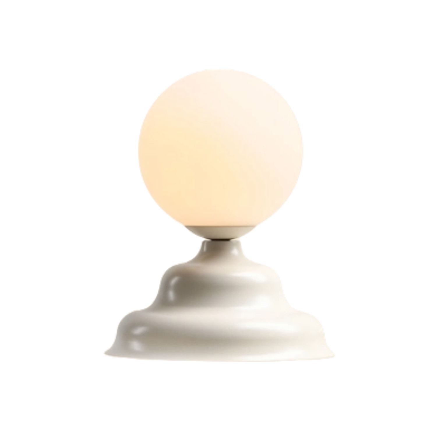 Table lamp with a glass lampshade cream wave