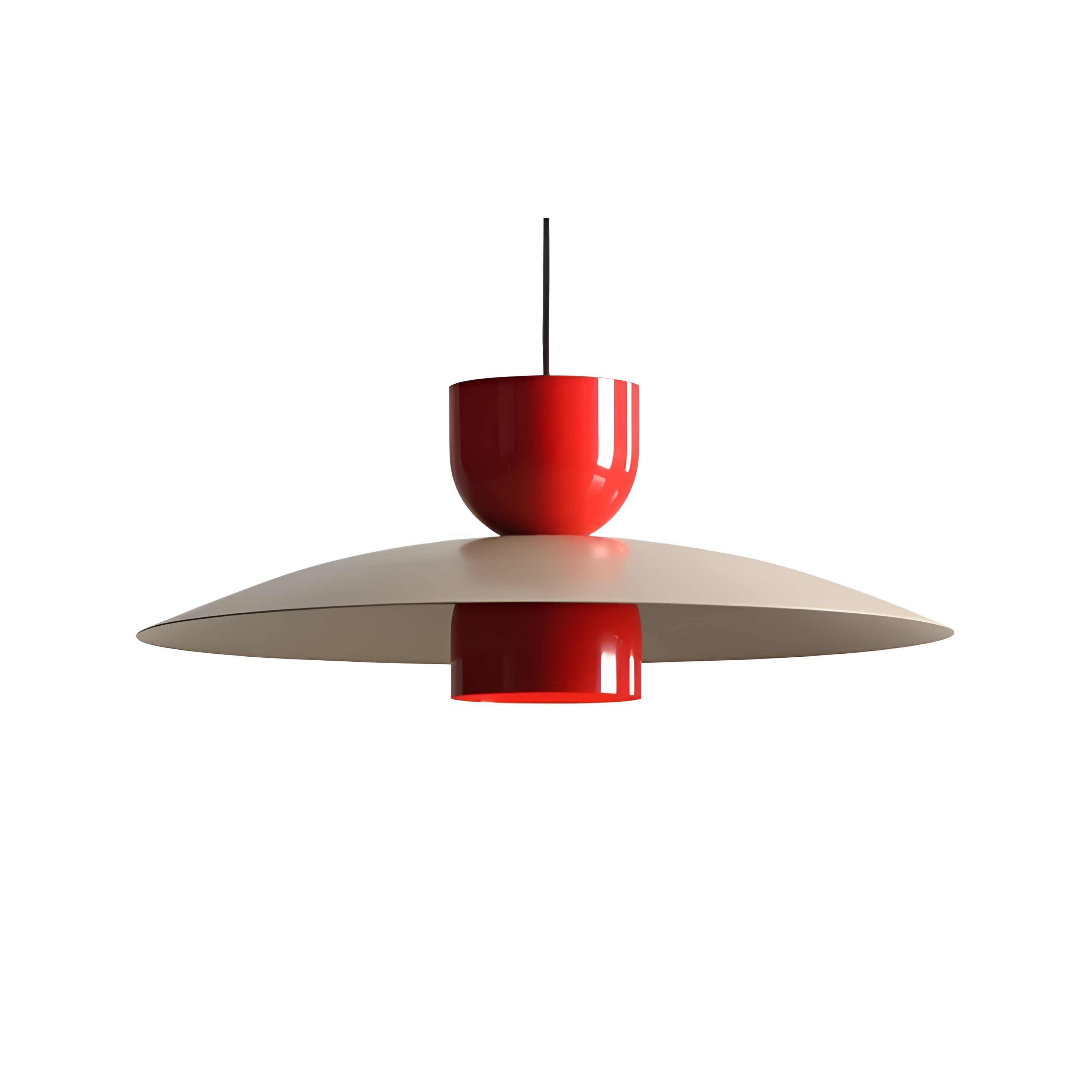 NUTTA Pendelleuchte beige mit rot