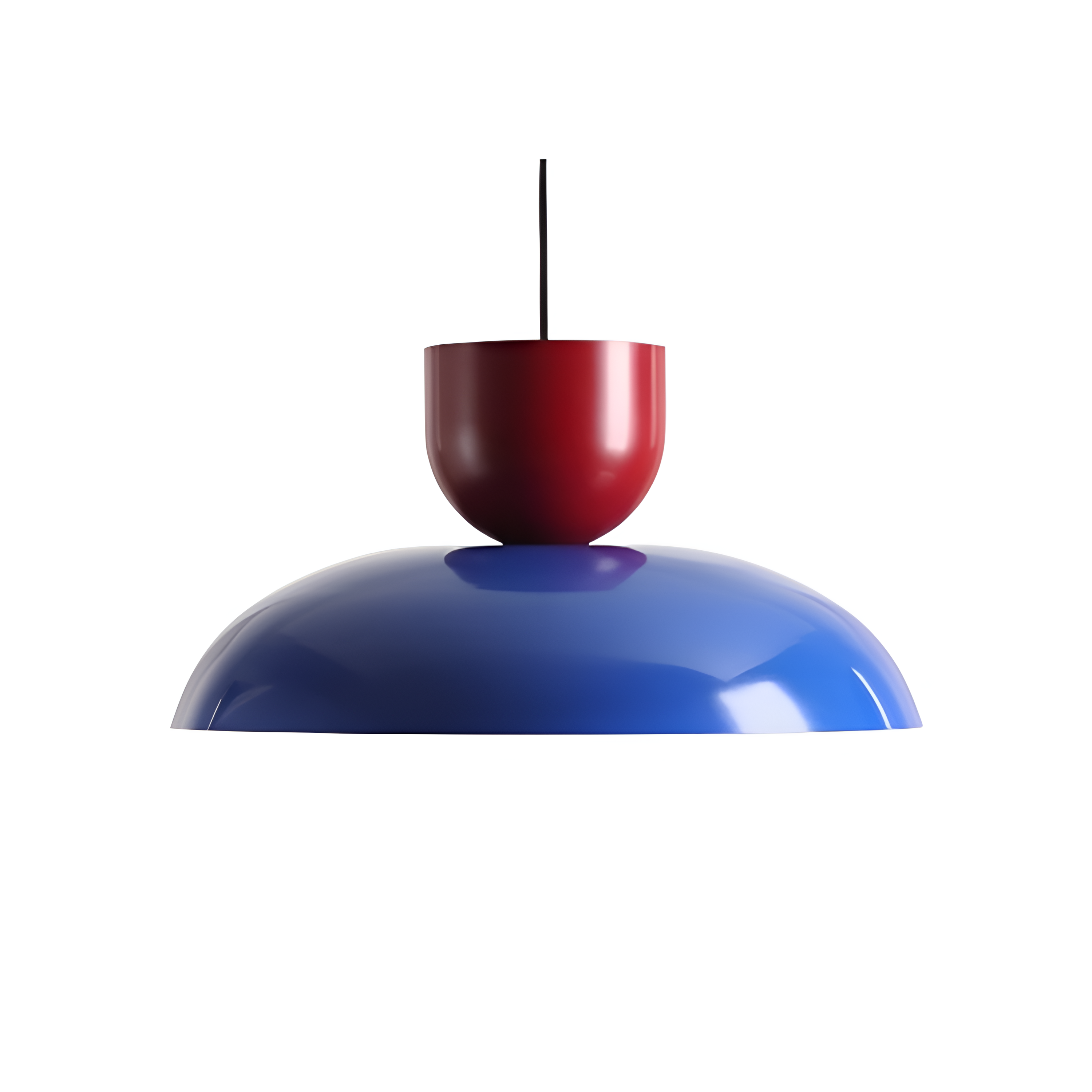 Ella blue hanging lamp with red