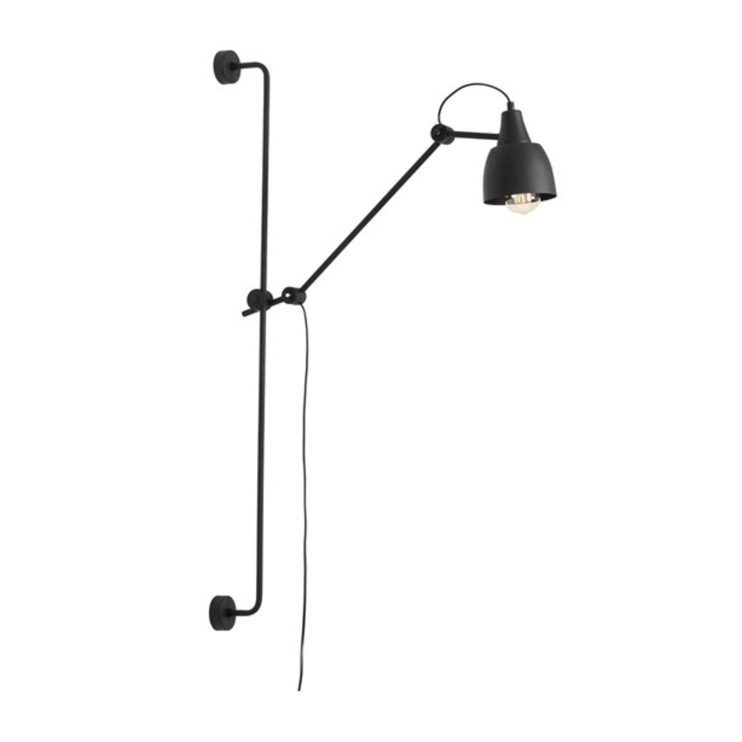 Adjustable wall lamp with arm DRON black