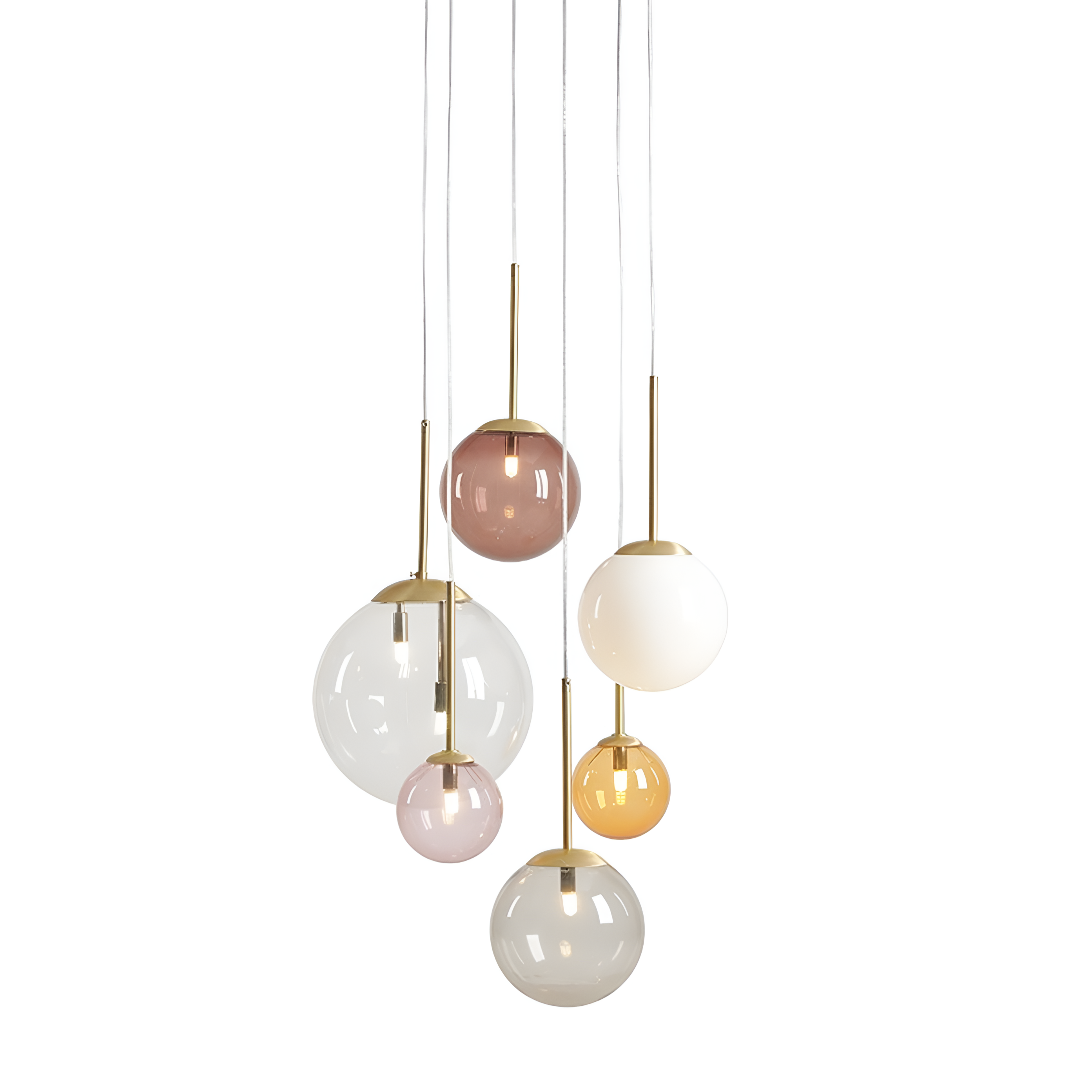 Barefoot hanging lamp colorful glass