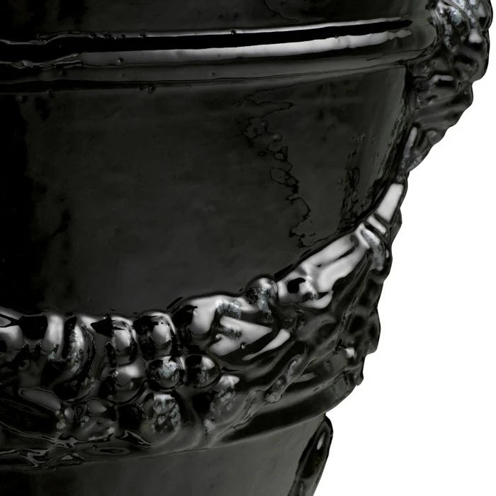Outdoor Planter TOULON Black Ceramic