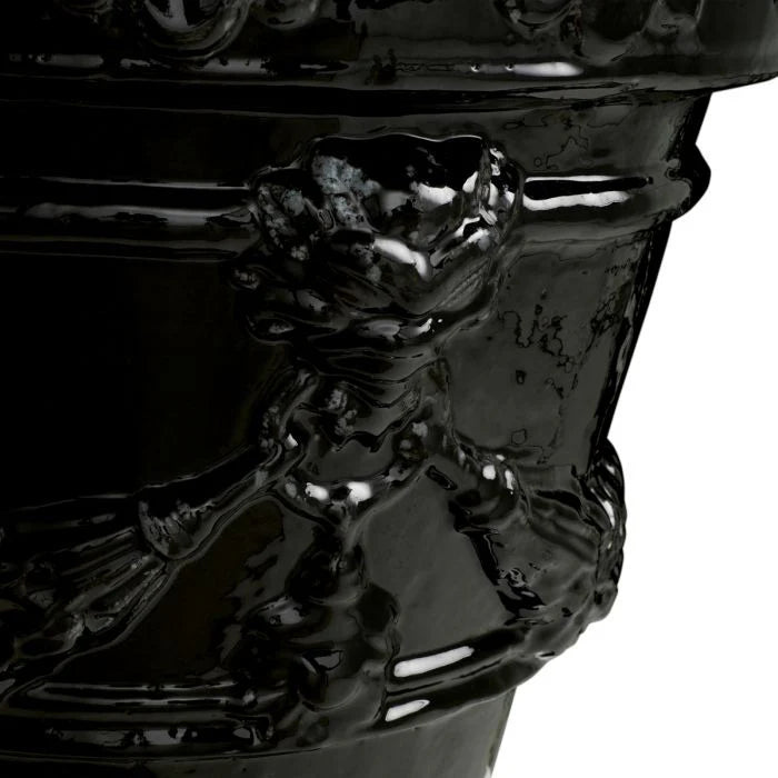 Outdoor Planter TOULON Black Ceramic