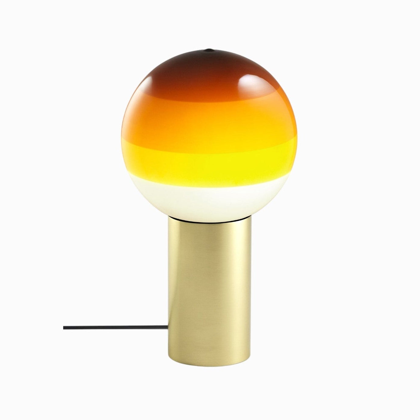 DIPPING amber table lamp with a gold base