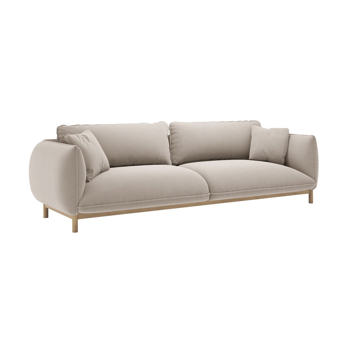 Sofa aus Samt für 4 Personen ADA hellbeige