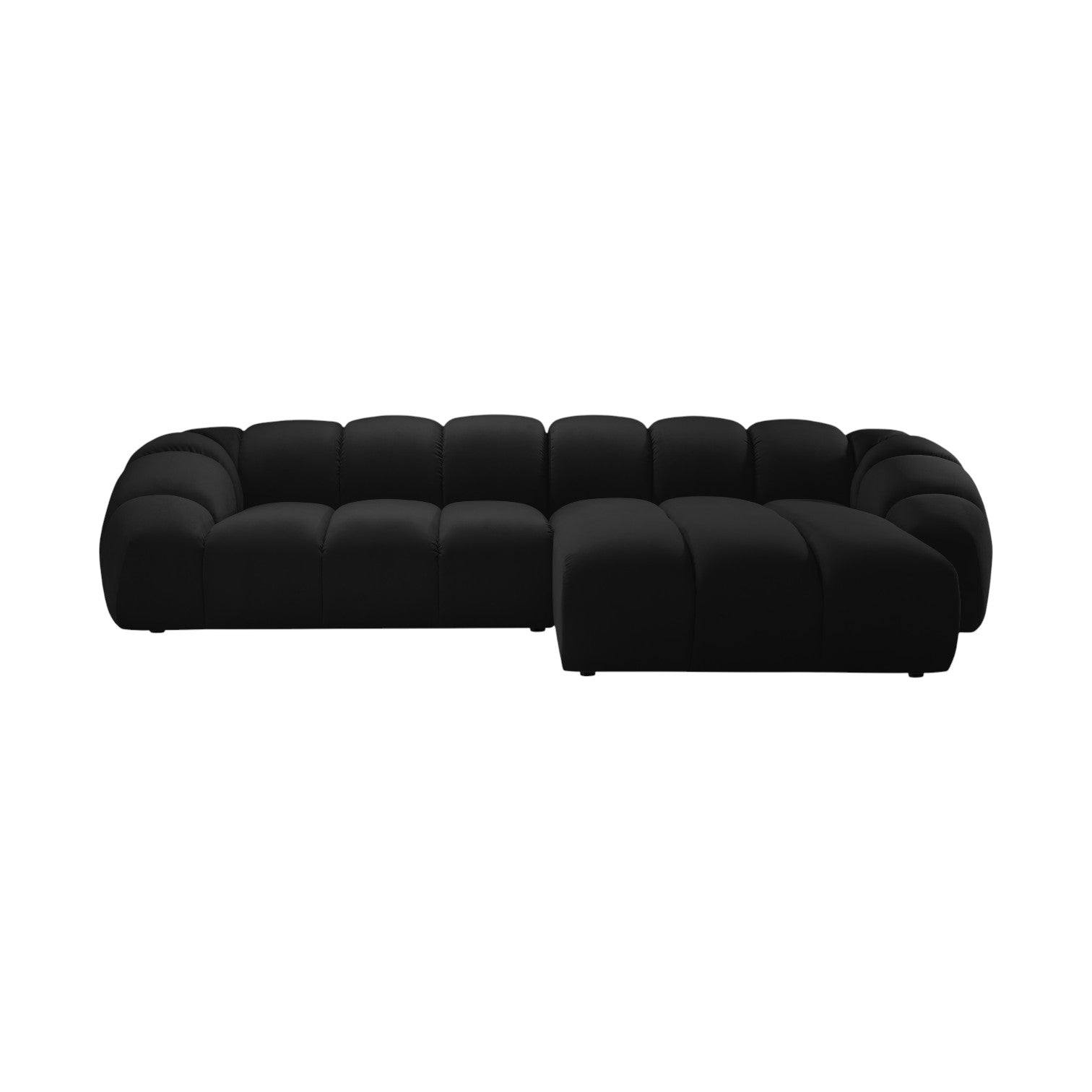 Samtrechter Ecke Sofa, "Diana", 4 Sitze, schwarz, 334x182x72
In Europa gemacht