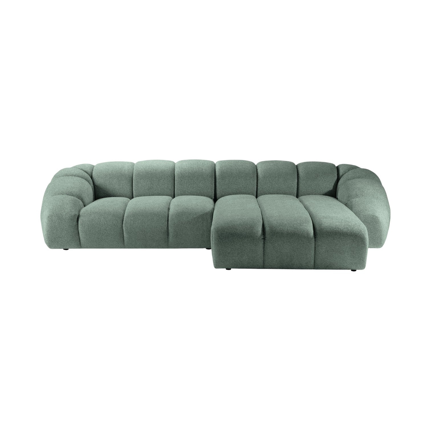 4-sitziger rechter Ecksofa DIANA in mintgrünem Chenille