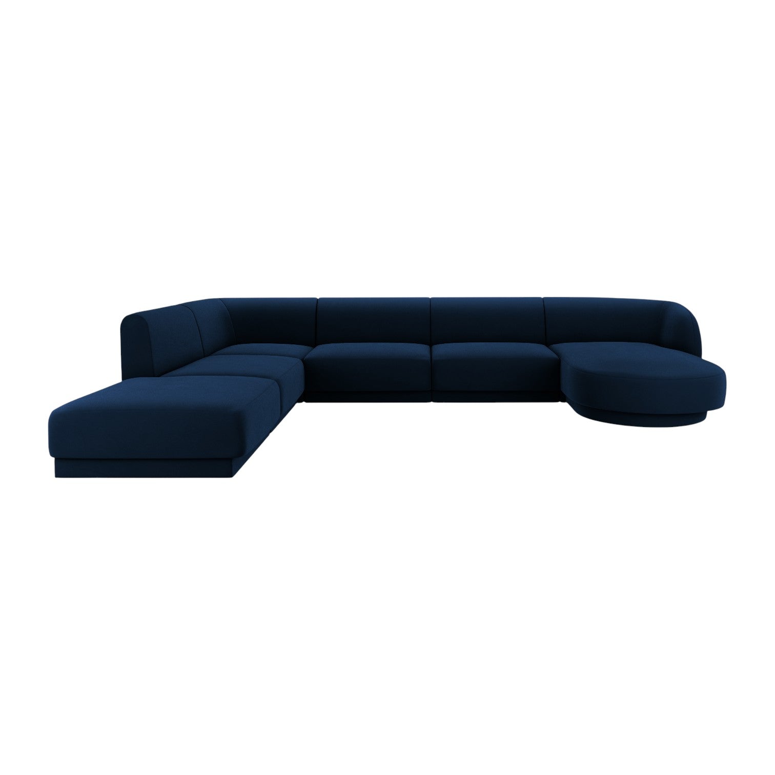 A velvet corner in shape in left -hand miley navy blue