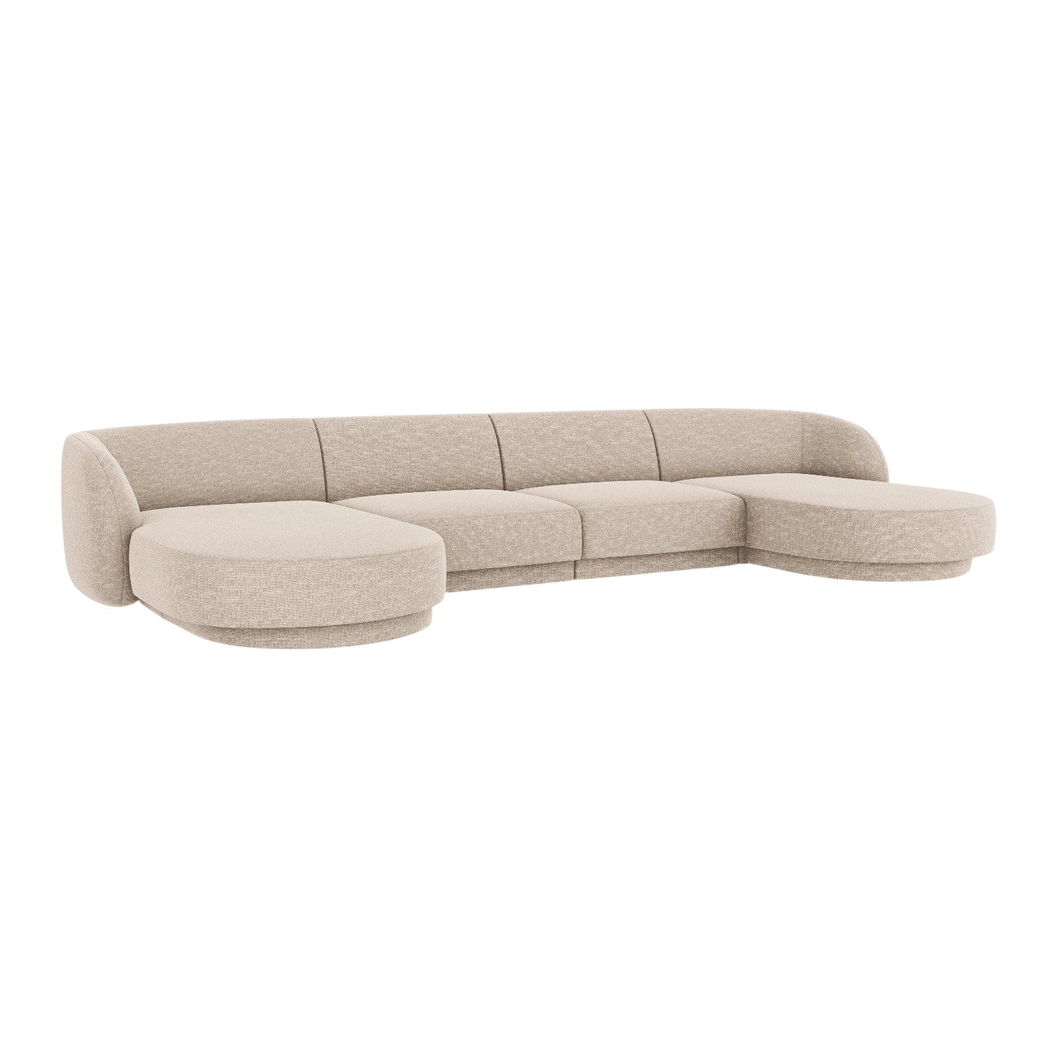 Miley beige panoramic sofa in the szenil fabric