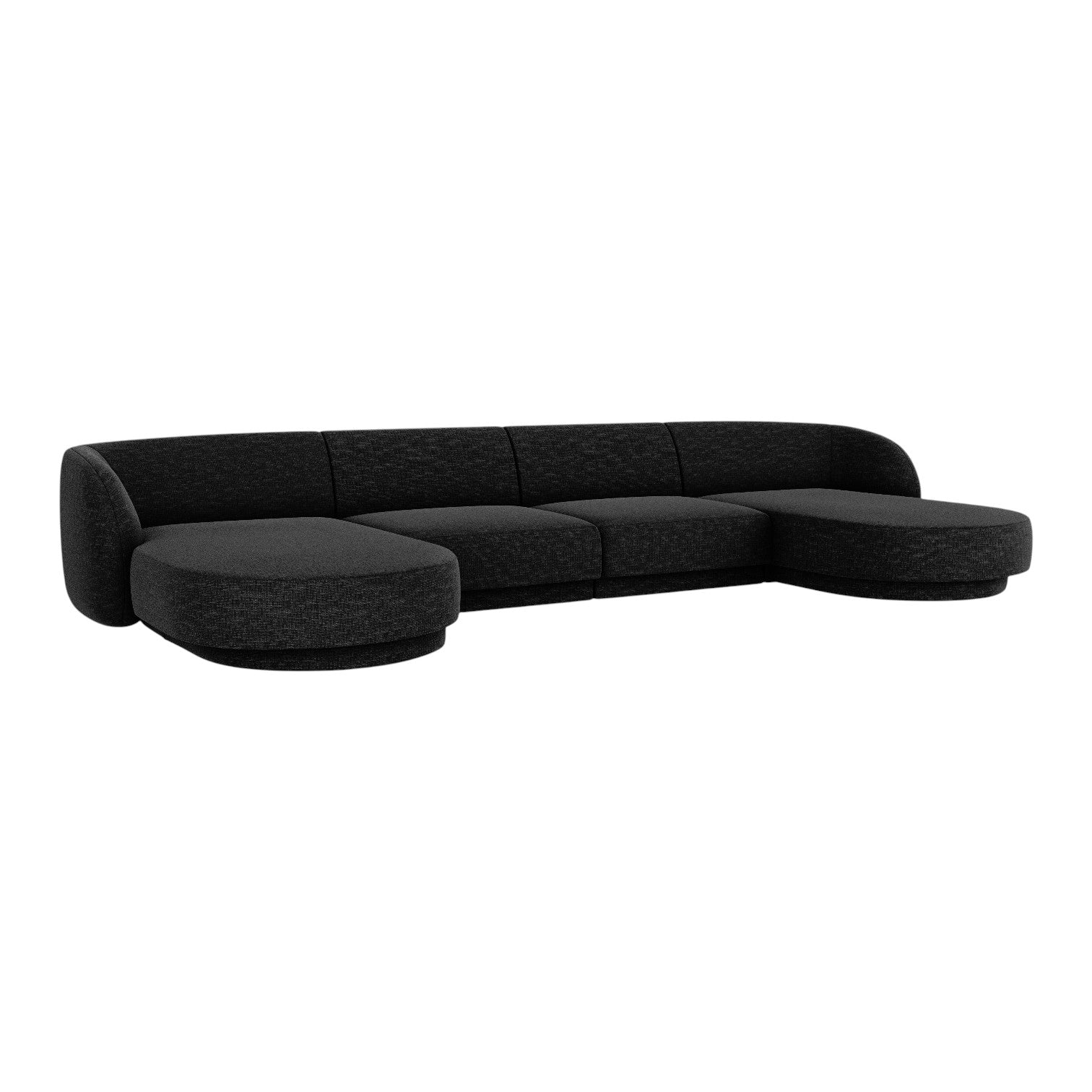 Miley black panoramic sofa in the szenil fabric