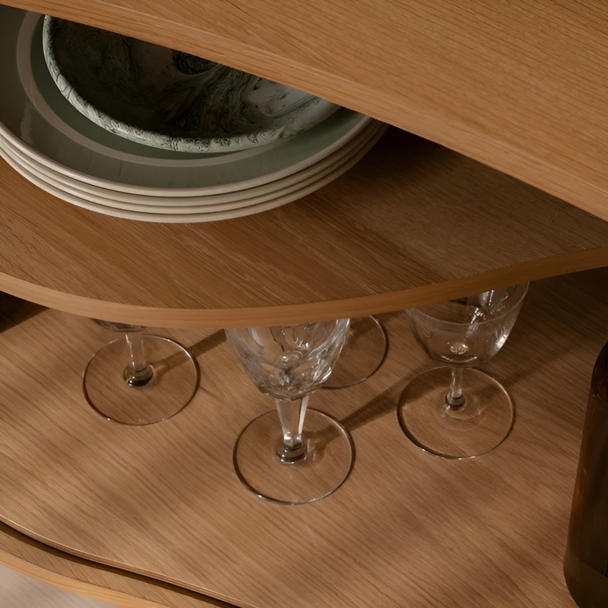 AUDACIOUS green chest of drawers with oak