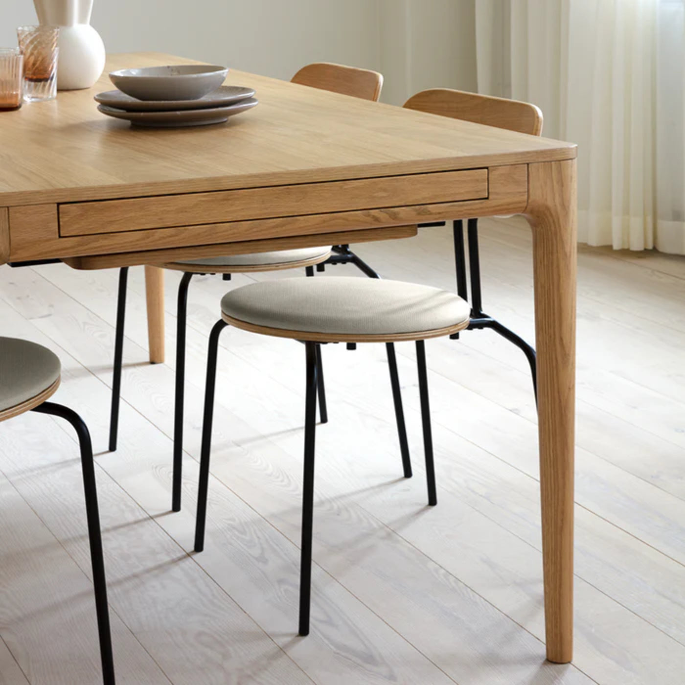 HEART'N'SOUL extendable table oak wood
