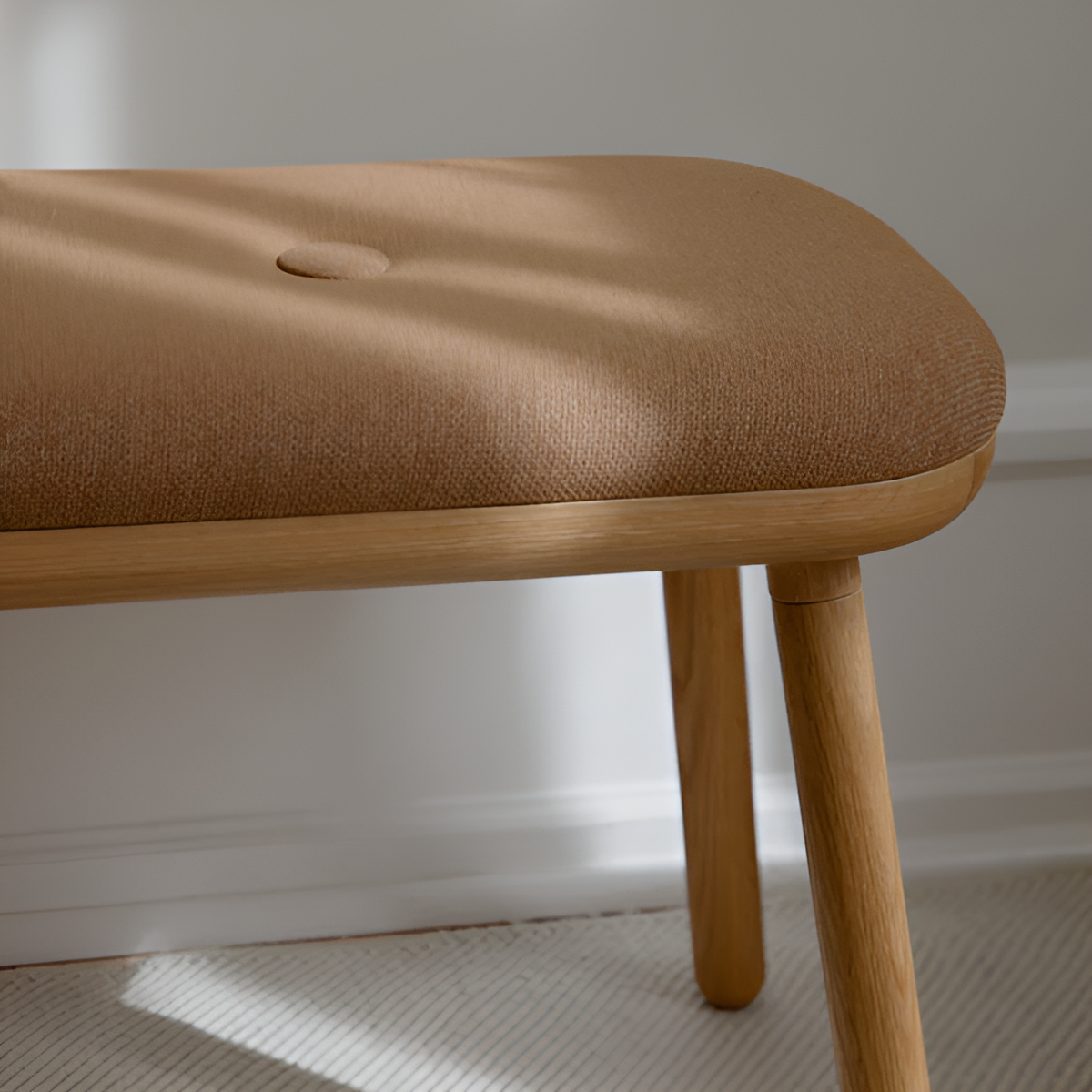 PAFF caramel bench with oak base