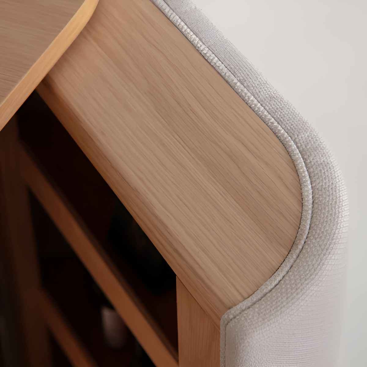 Schrank TREASURES dunkelgrau mit Eichenbasis