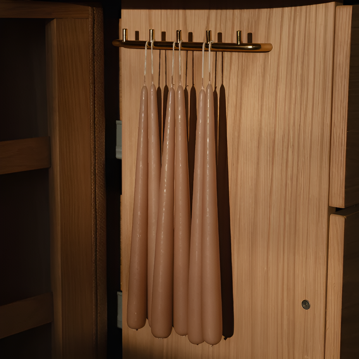 TREASURES cabinet in sand with oak base