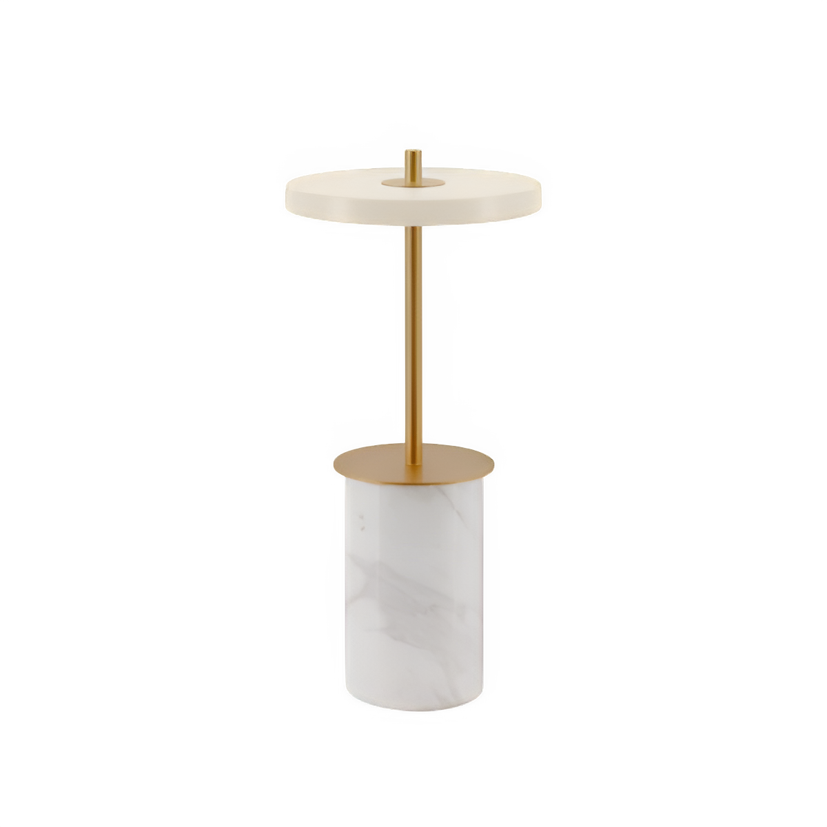 Tischlampe ASTERIA MOVE MINI weißer Marmor mit goldener Einlage