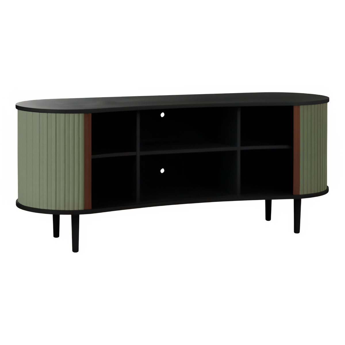 AUDACIOUS green RTV cabinet with black base