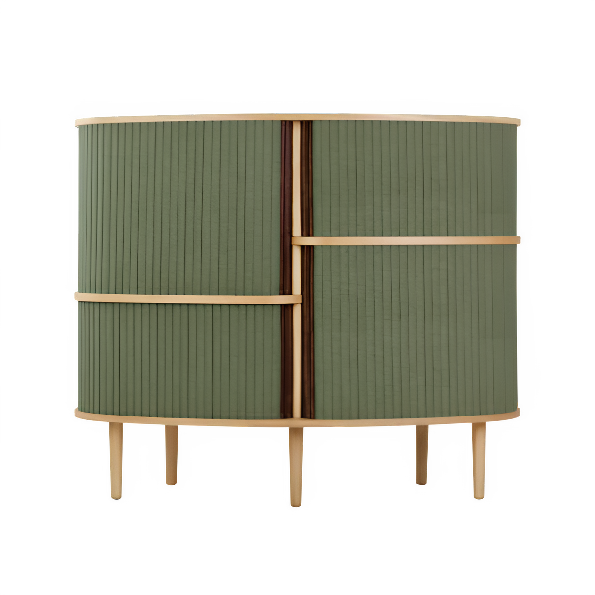 AUDACIOUS green chest of drawers with oak