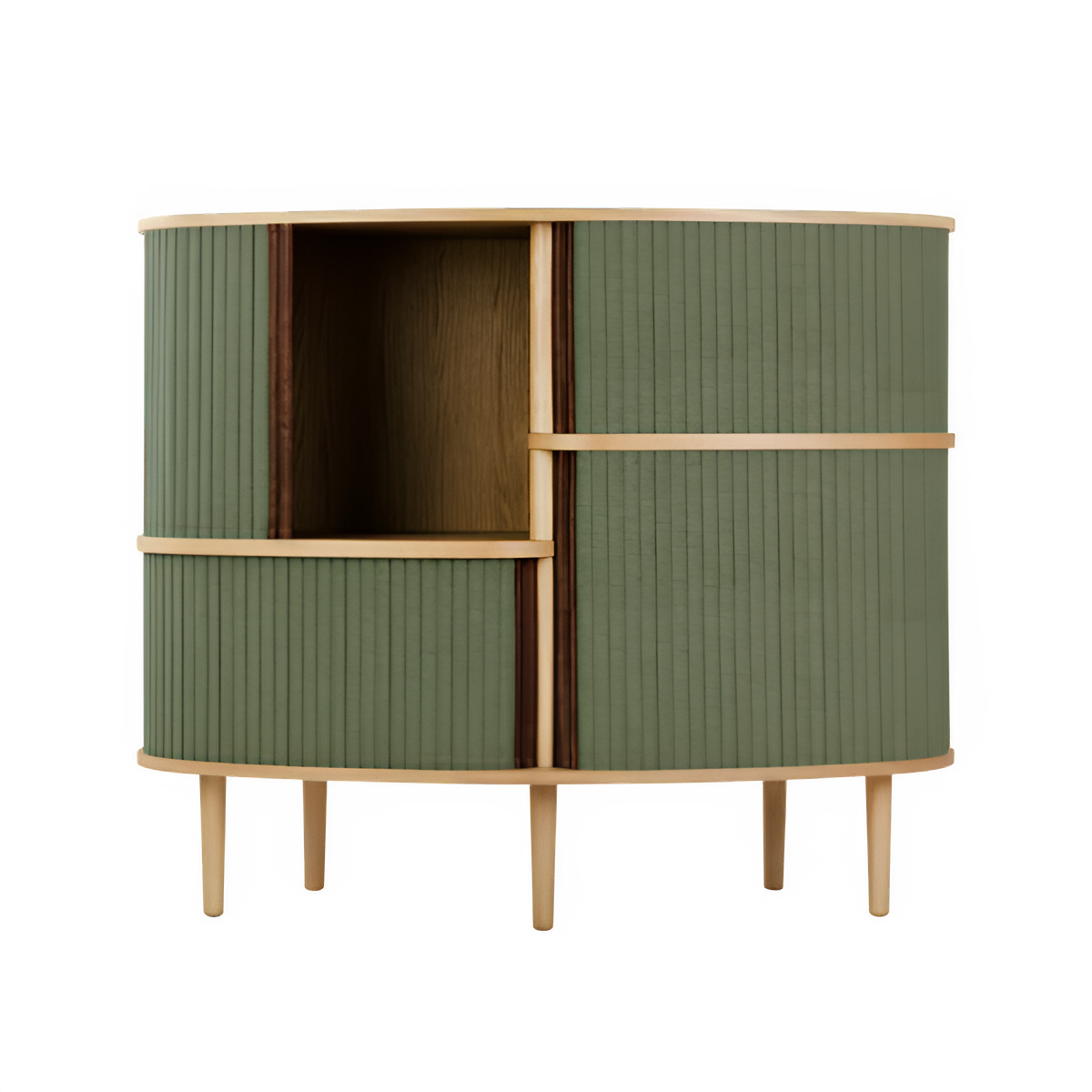 AUDACIOUS green chest of drawers with oak