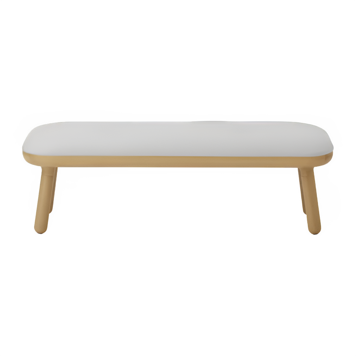 PAFF bench broken white with oak base