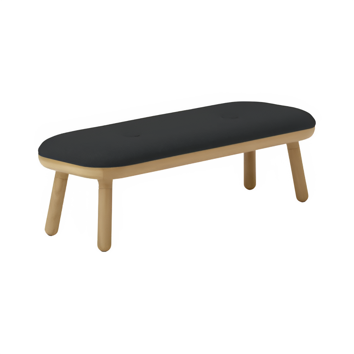 PAFF bench in anthracite with oak base