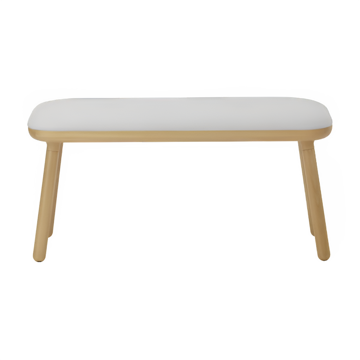 PAFF bench broken white with oak base