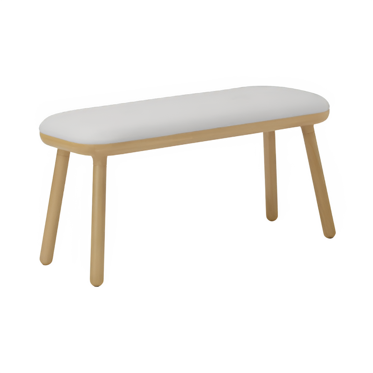 PAFF bench broken white with oak base