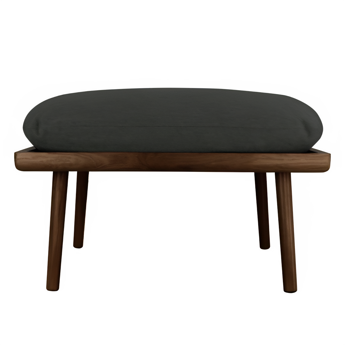 Lounge Around Shuffle Puff in anthracite with a dark oak base