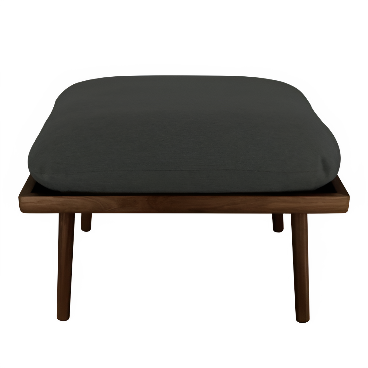 Lounge Around Shuffle Puff in anthracite with a dark oak base