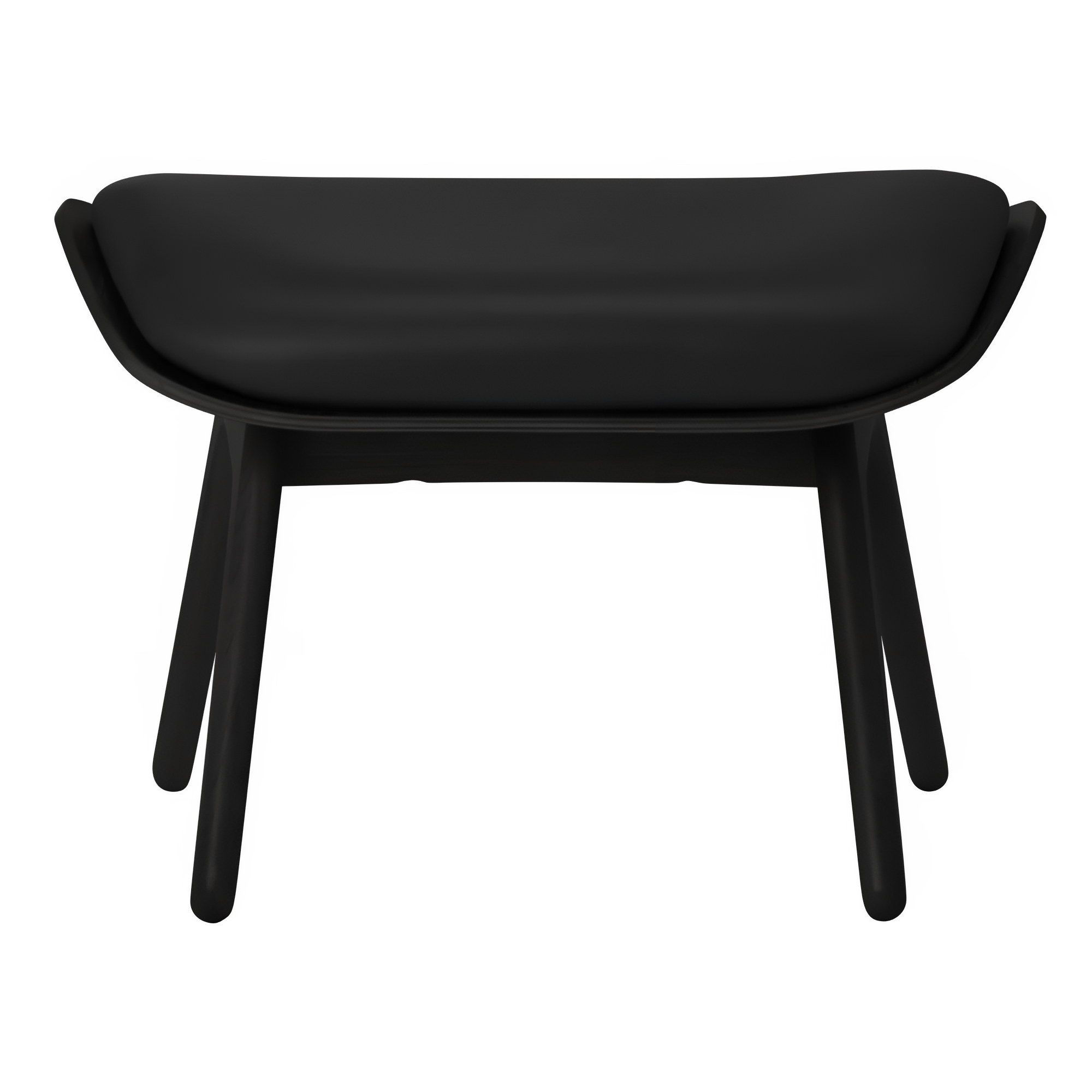 Fußstütze READER schwarze Leder mit schwarzem Sockel