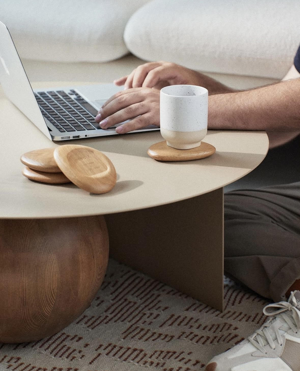 FUKU Coffee Table in Steel and Wood