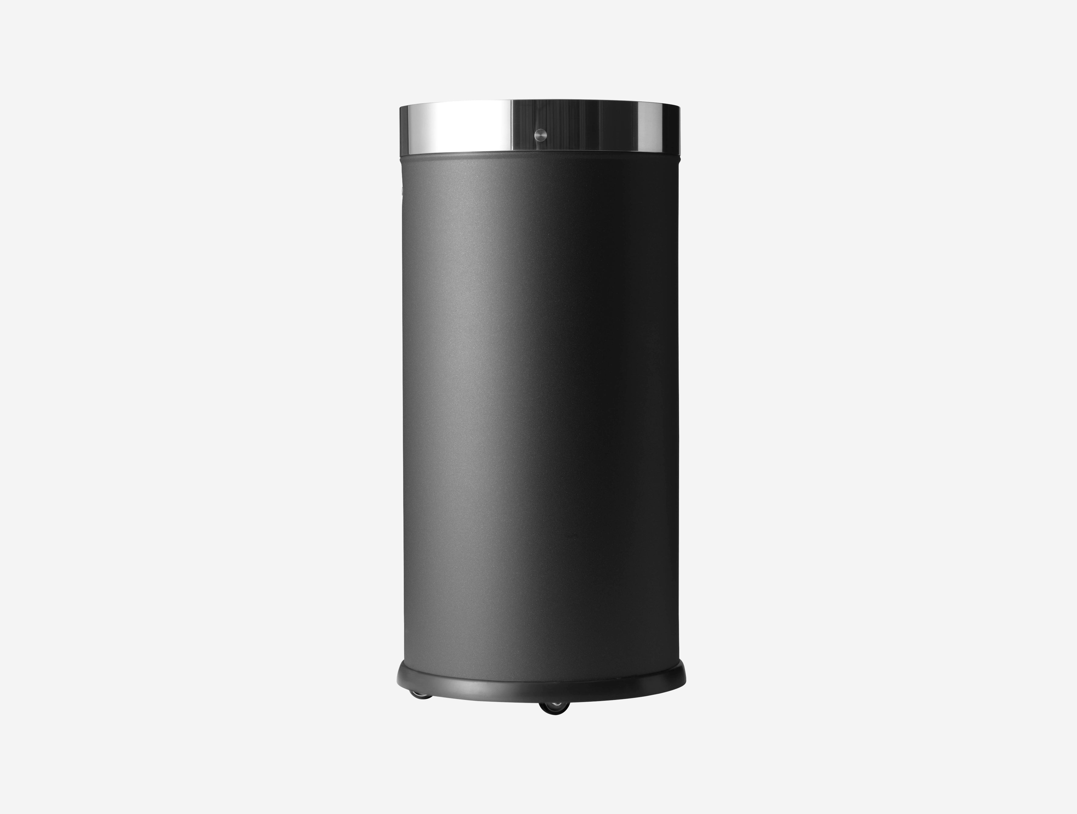 VIPP black office waste bin with silver lid