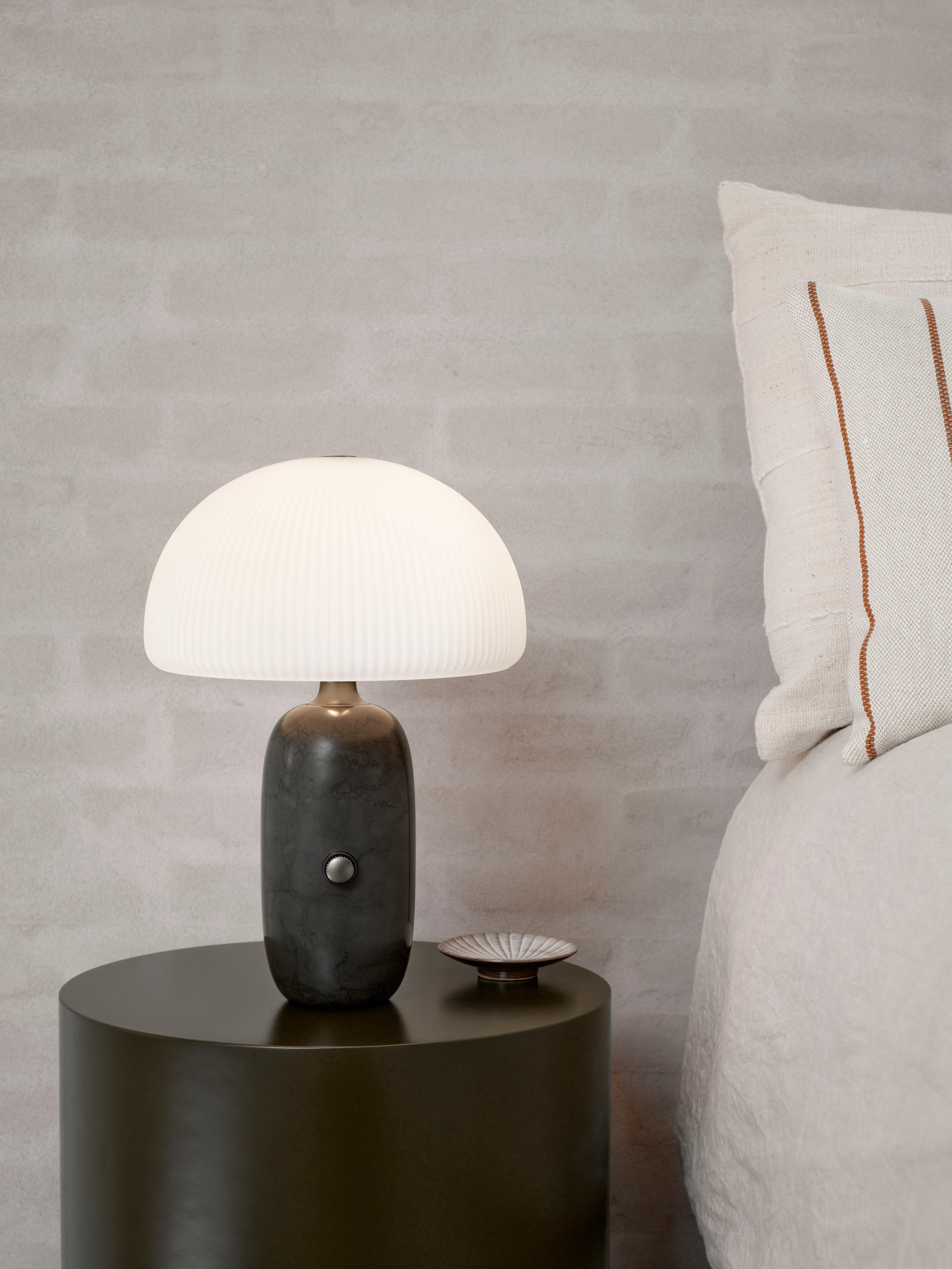 Sculpture Table Lamp in Gray Marble