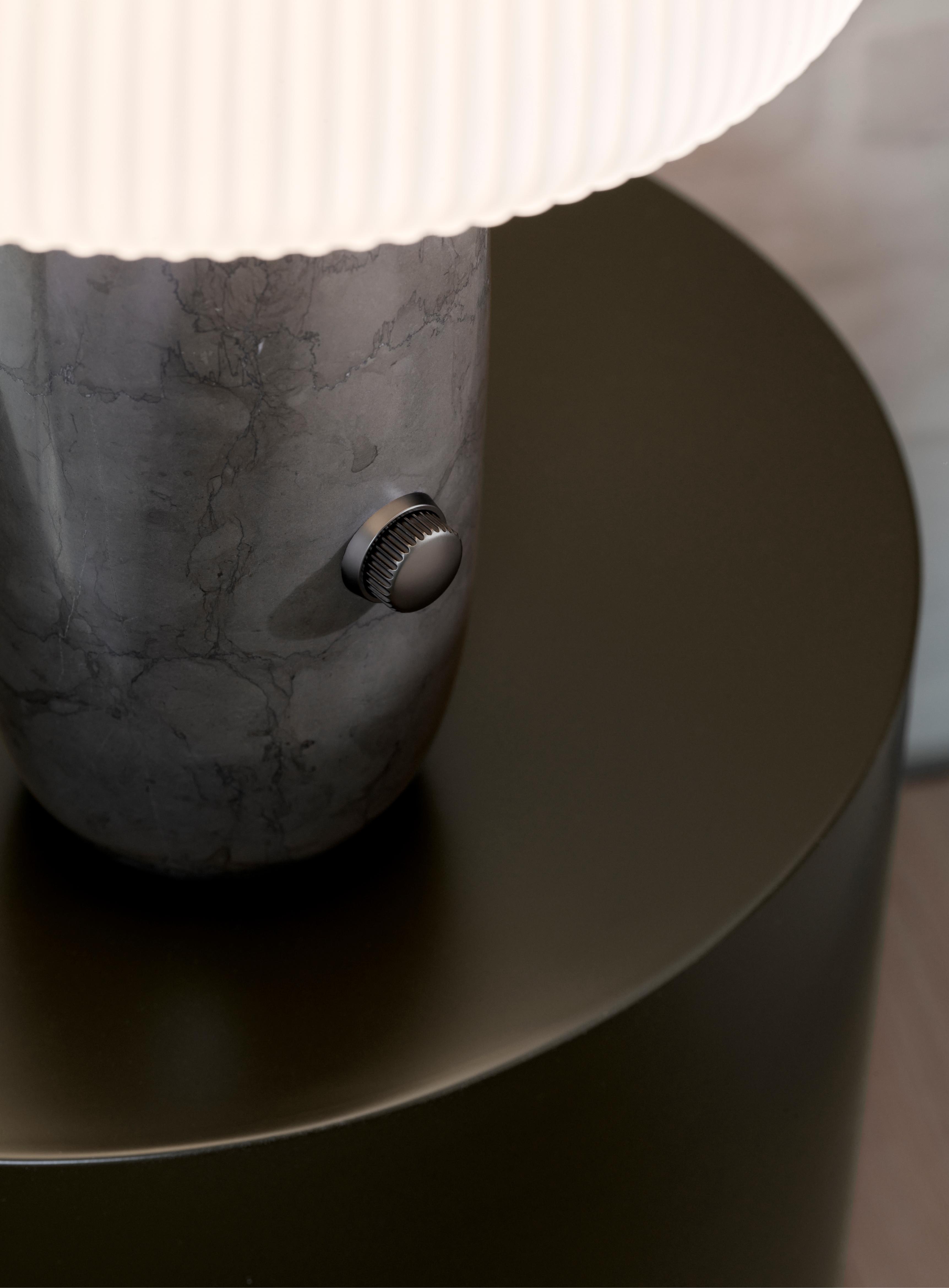 Sculpture Table Lamp in Gray Marble
