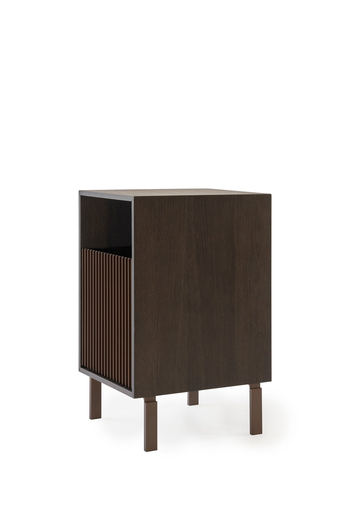 Nightstand 672 dark oak veneer with aluminum