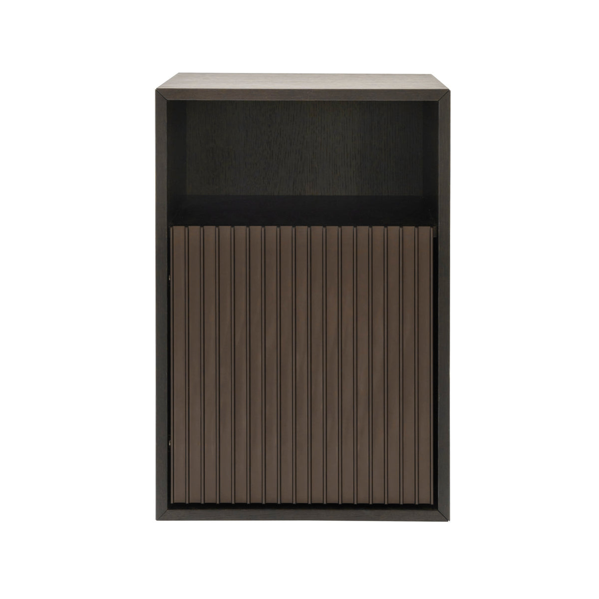 Nightstand 672 dark oak veneer with aluminum